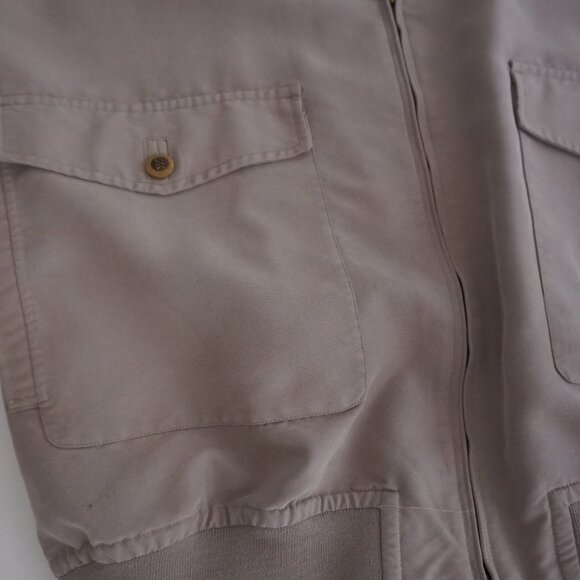 Vintage '90S Cutter And Buck Taupe Citation X Jet Zip Up Bomber Jacket Large - Picture 5 of 9